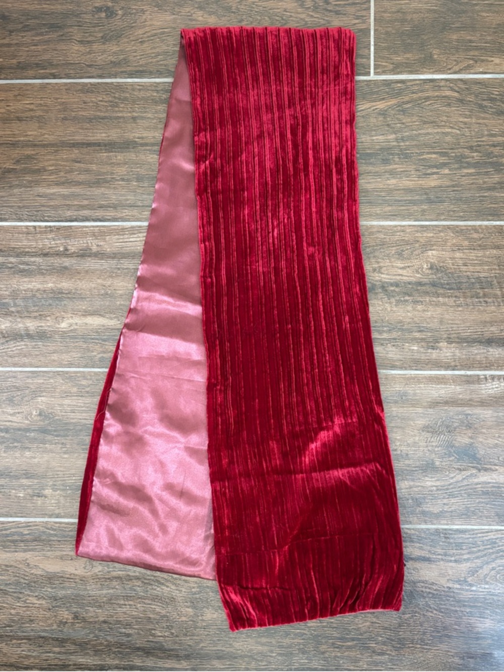 Women’s Velvet Red Scarf- Unbranded- purchased in Venice Italy